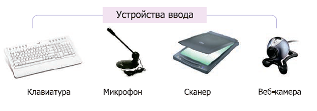 Микрофон сканер клавиатура устройство. Клавиатура мышь веб камера сканер. Устройства ввода информации. Видеокамера устройство ввода. Устройства ввода информации Пкамера.