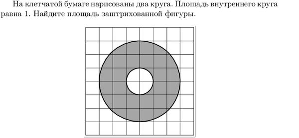 Площадь заштрихованной фигуры равна. Площадь внутреннего круга. На клетчатой бумаге нарисованы два круга площадь внутреннего равна. Площадь внутреннего круга равна. Найдите площадь внутреннего круга.