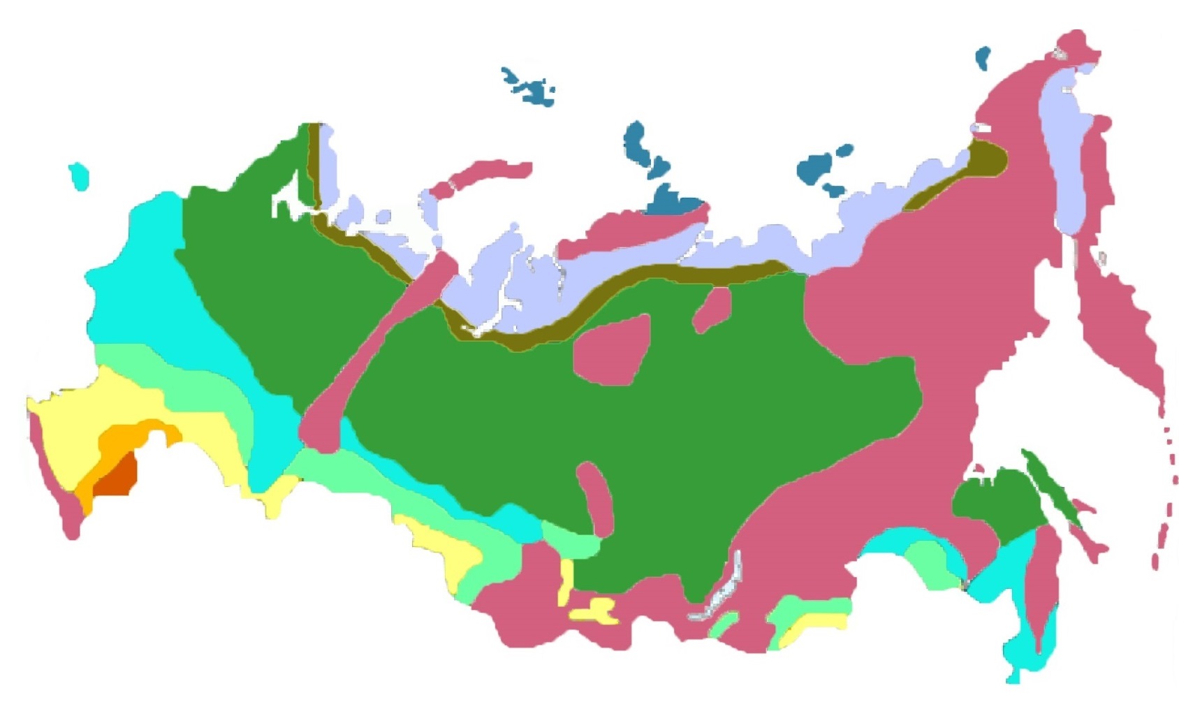 Карта природных зон России 4 класс без названий