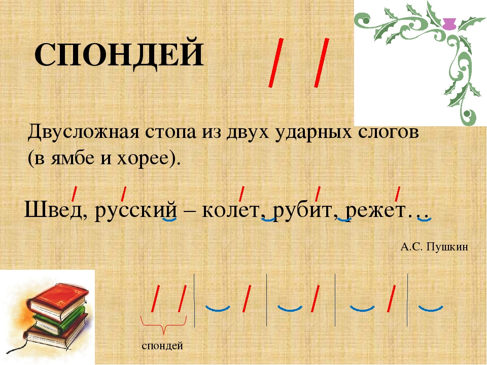 Стопы в стихотворении. Пиррихий и спондей. Стихотворный размер Хорей схема. Размер спондей и пиррихий. Ямб Хорей пиррихий спондей.