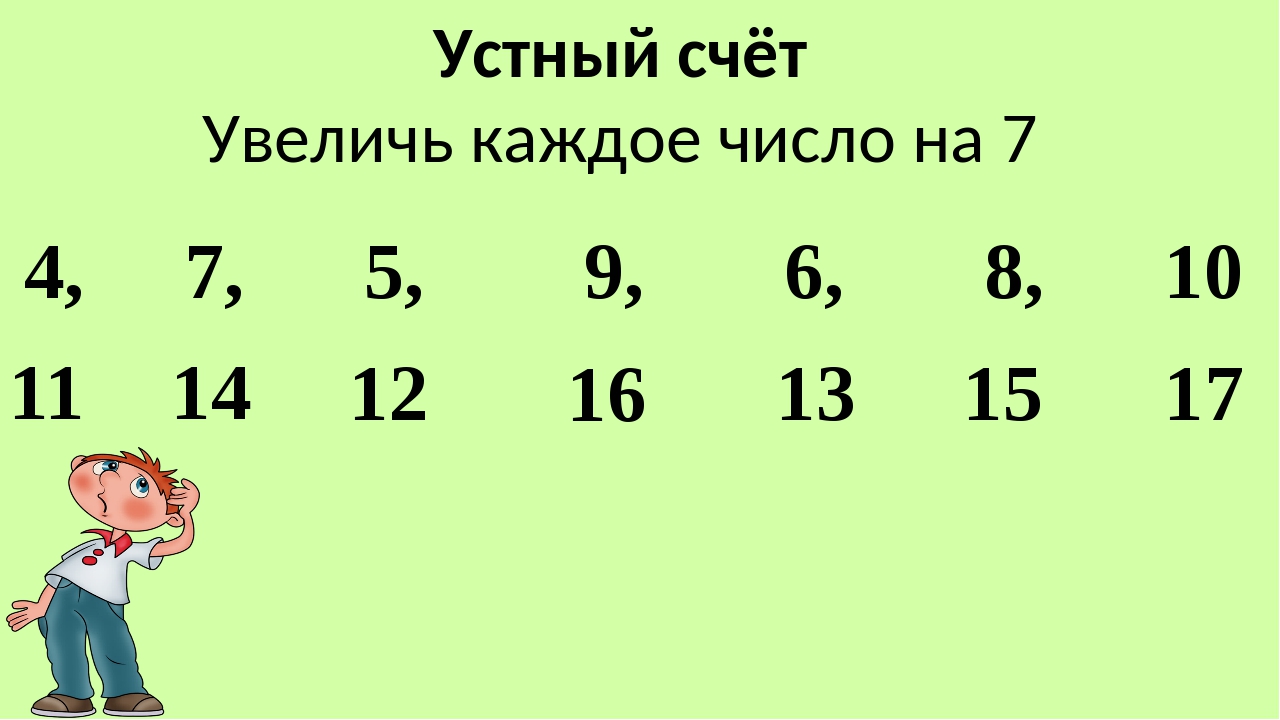 Презентация устный счет 1 класс математика 1 четверть